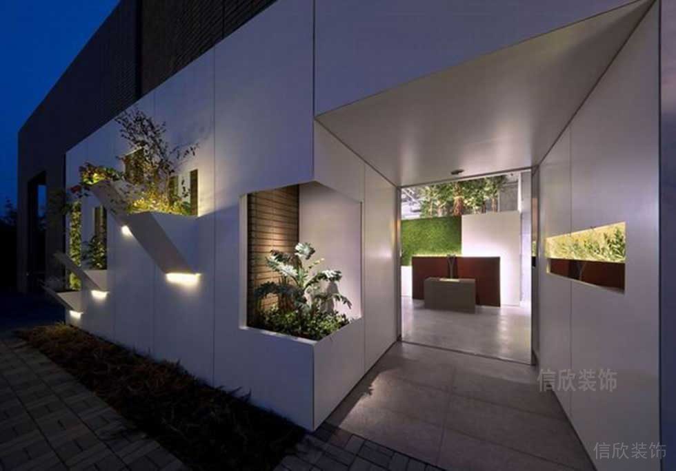 辦公室過道裝修效果圖綠色收納設(shè)計(jì)大理石瓷磚過道效果