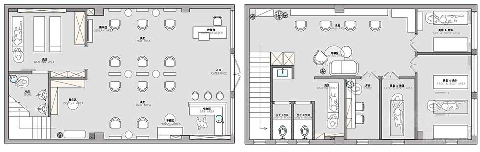 深圳福田美容美發(fā)SPA館裝修設計平面布置 深圳福田美容美發(fā)SPA館裝修設計平面布置