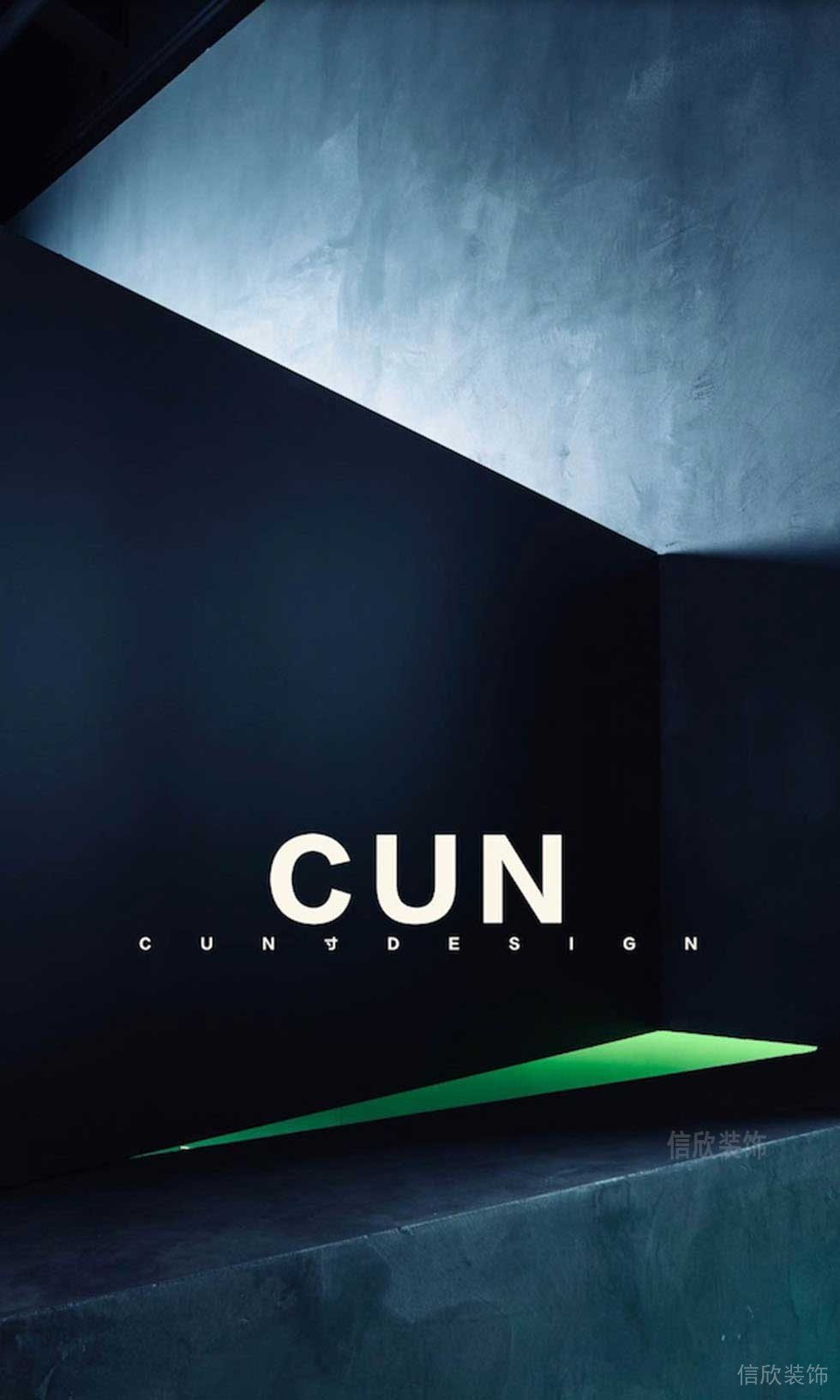 辦公室墻體裝飾效果圖藍色前臺桌