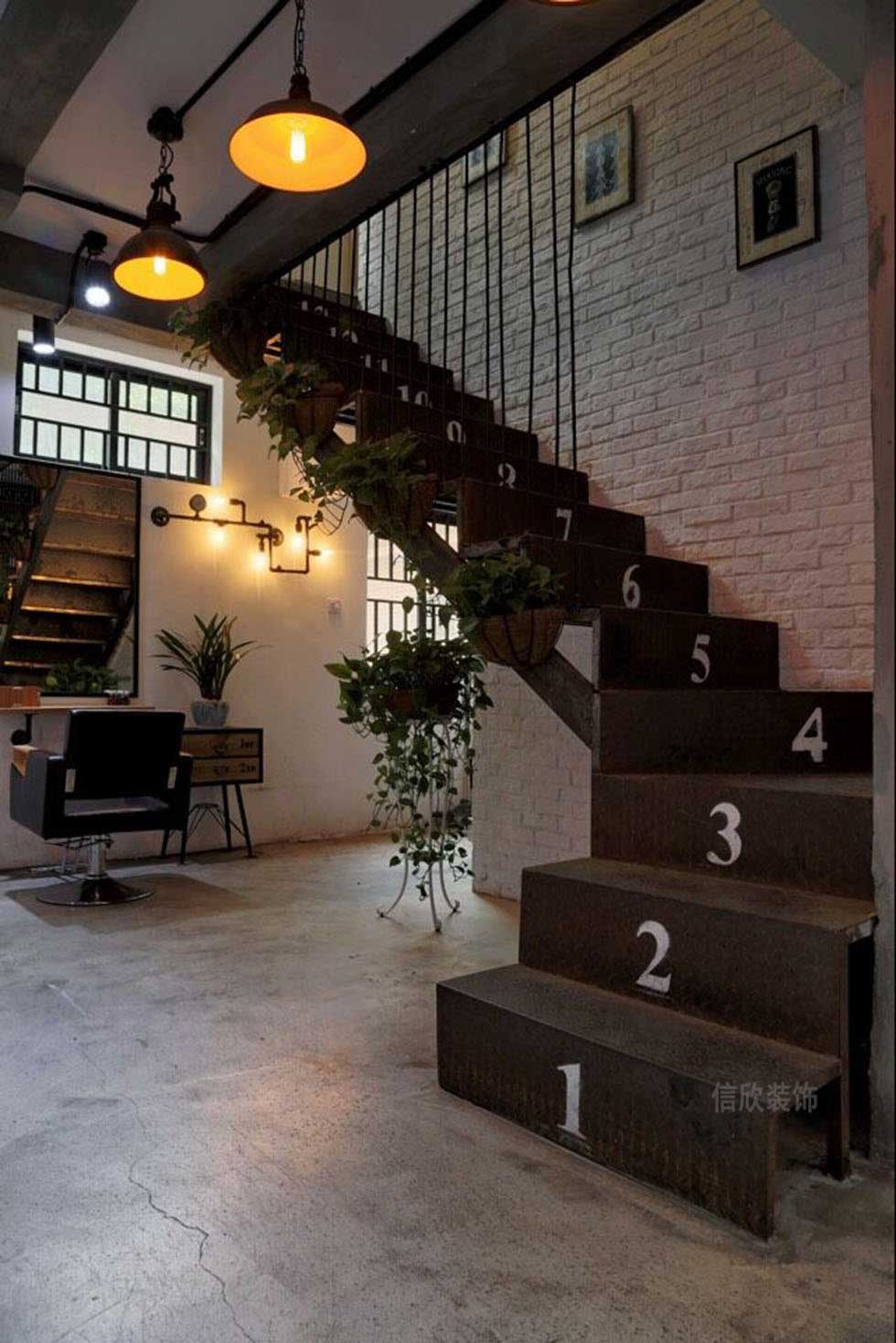 深圳美發(fā)沙龍樓梯裝修設計