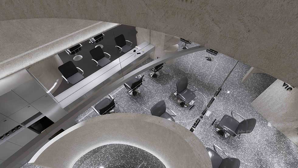 會議室裝修水磨石地板工業(yè)風鏡面效果圖幾何線條裝修現(xiàn)代辦公室設計