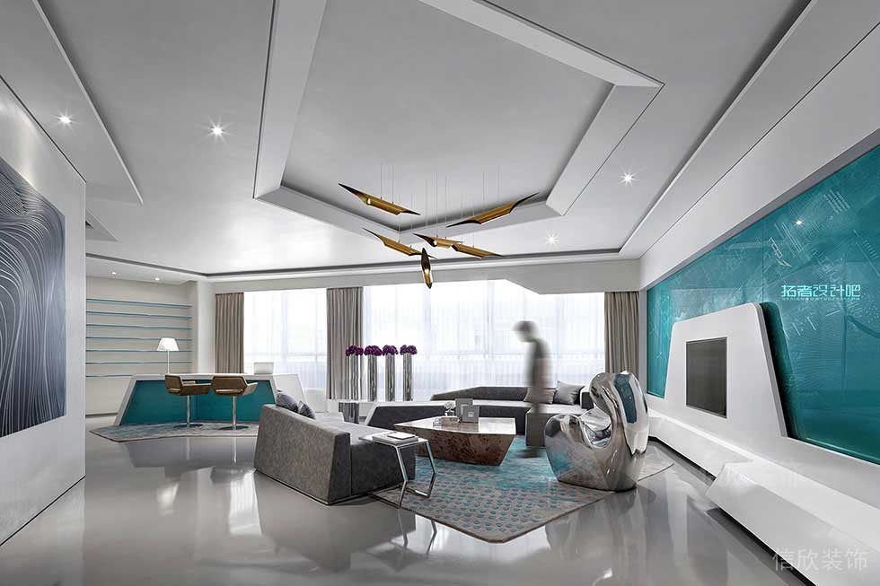 辦公室總裁會議室裝修效果圖綠色琺瑯板裝修現(xiàn)代風牙科診所會診室天花金色吊頂