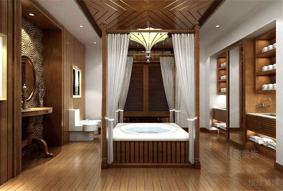 浴缸裝修設(shè)計效果圖衛(wèi)生間更衣室古典按摩店鋪裝修