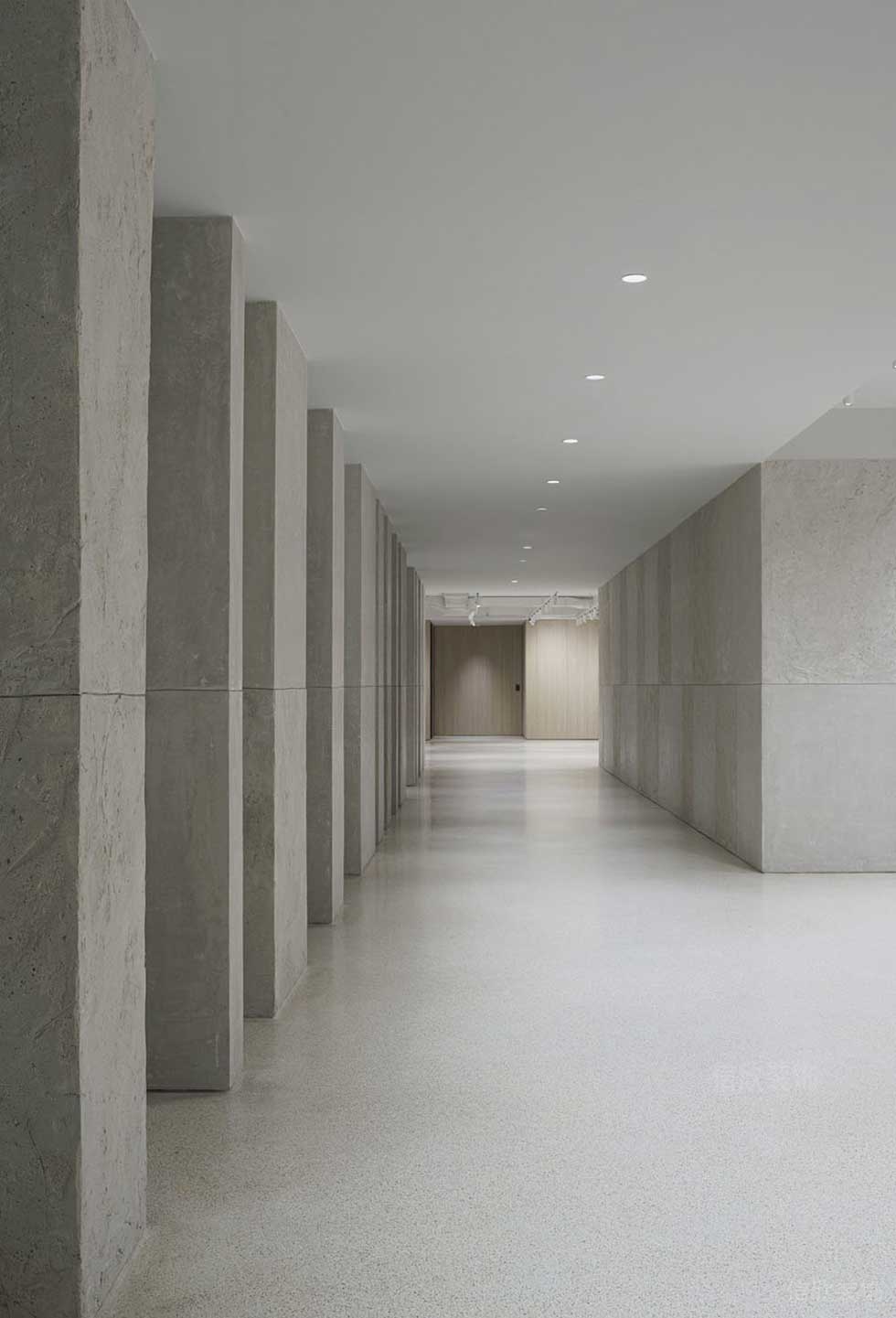 極簡風格企業(yè)辦公室大堂走廊效果圖