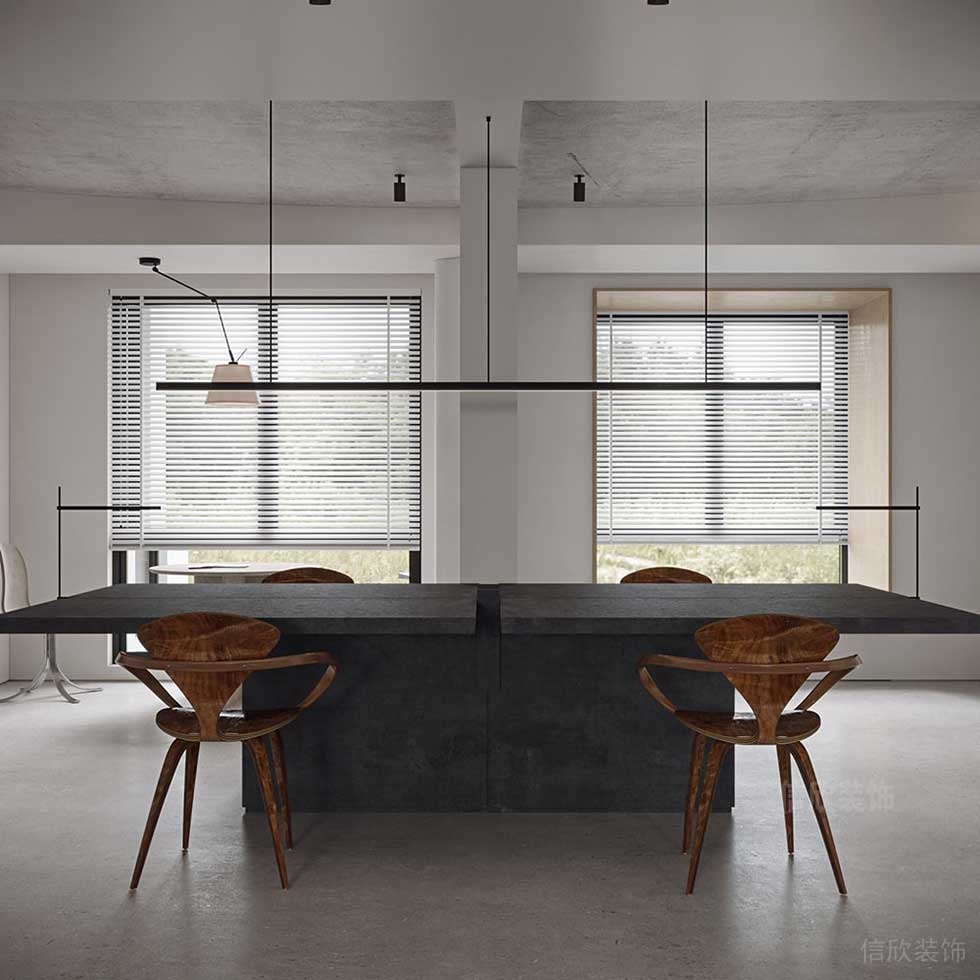 極簡風格公司案例辦公區(qū)空間效果圖