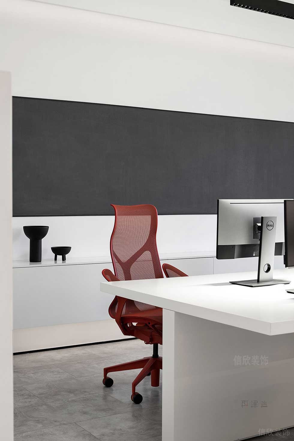 極簡風格公司案例辦公區(qū)效果圖