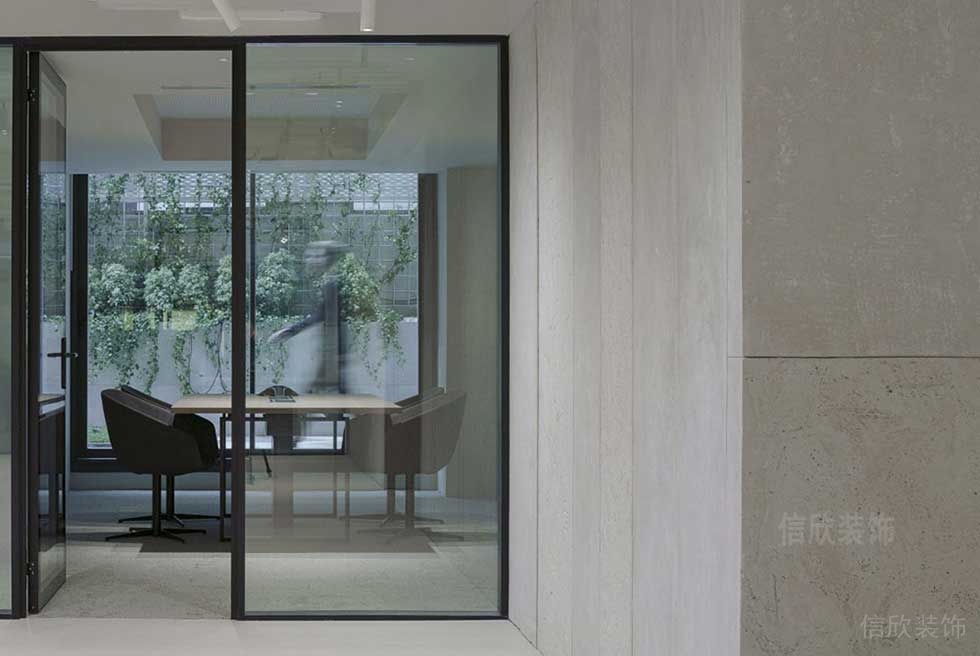 簡約風格辦公空間洽談室入口走廊裝修圖