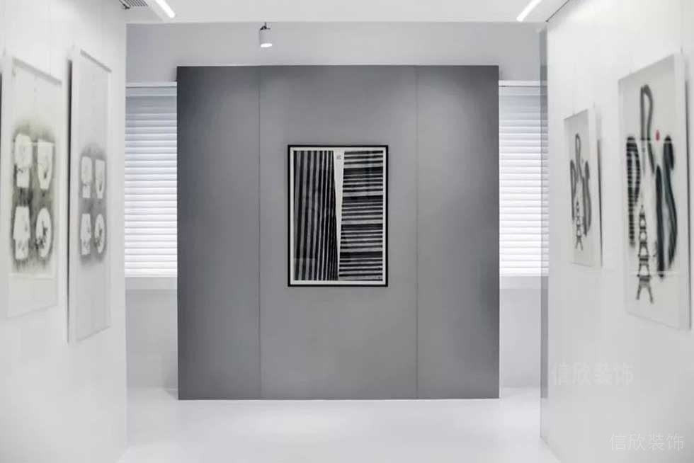 簡約風格辦公室過廊藝術掛畫效果圖