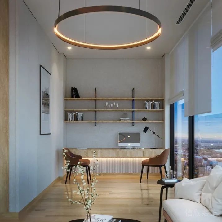 簡約風(fēng)格公司案例休閑閱覽室設(shè)計圖