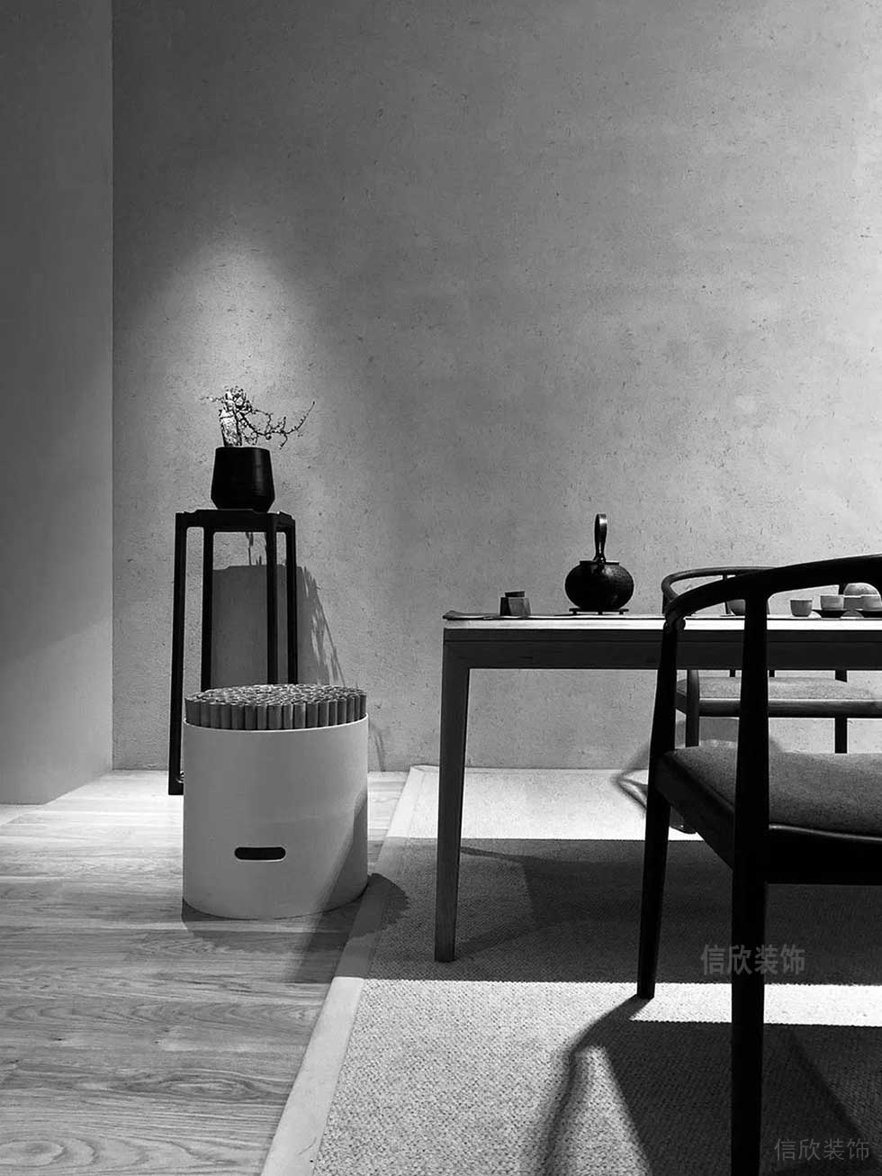 簡(jiǎn)約新中式公司案例茶室裝修圖