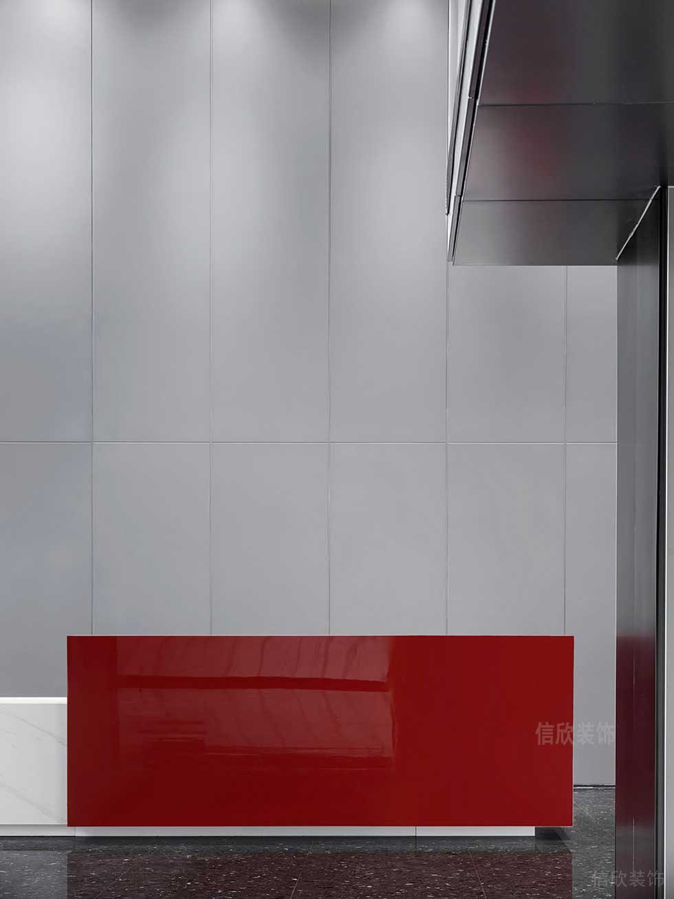 現(xiàn)代簡約風格辦公室大堂前臺效果圖