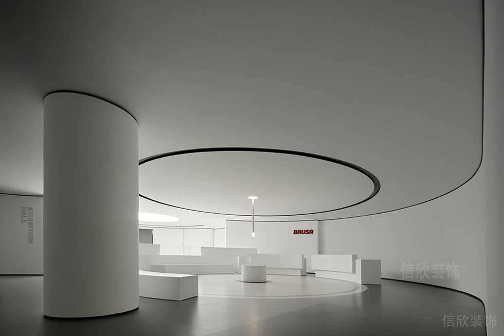 現代簡約風格辦公室裝修工程中庭空間效果圖