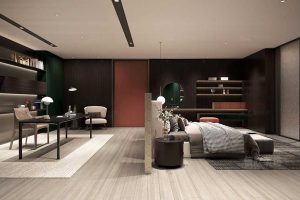 現(xiàn)代簡(jiǎn)約風(fēng)格寫字樓總裁辦公室裝修圖