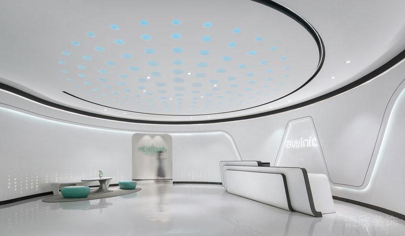 鹽田辦公室裝修前臺實(shí)景圖