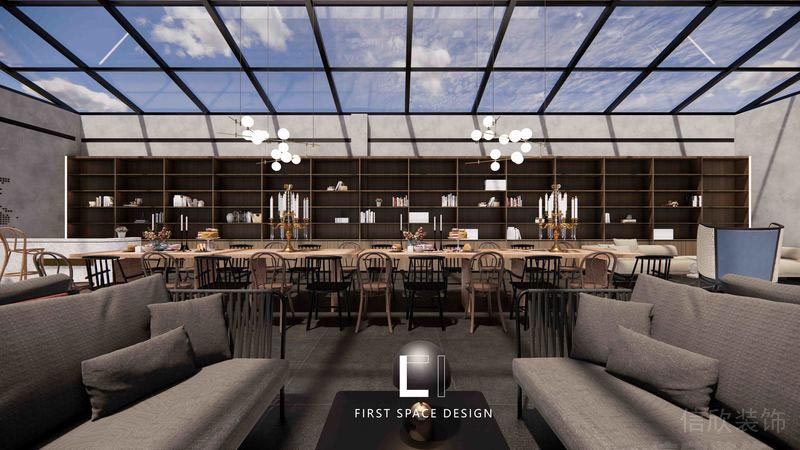 福田餐廳裝修私房菜設(shè)計(jì)效果圖天井陽光陽光房用餐區(qū)