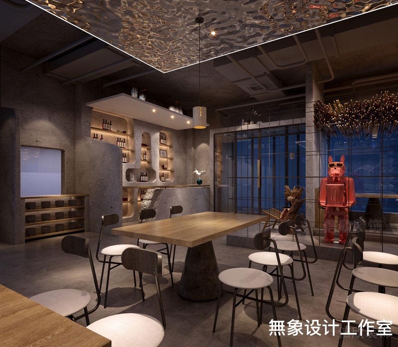 福田餐廳裝修燒烤店設(shè)計效果圖工業(yè)風(fēng)餐廳家具