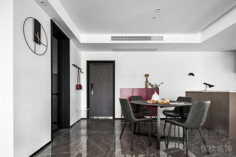 黑色金屬門框開(kāi)放式區(qū)域灰調(diào)地毯裝修效果就餐區(qū)中央空調(diào)簡(jiǎn)約效果圖