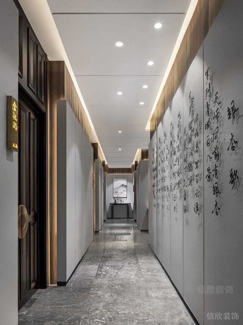 深圳龍崗餐飲店裝修圖藝術(shù)走廊