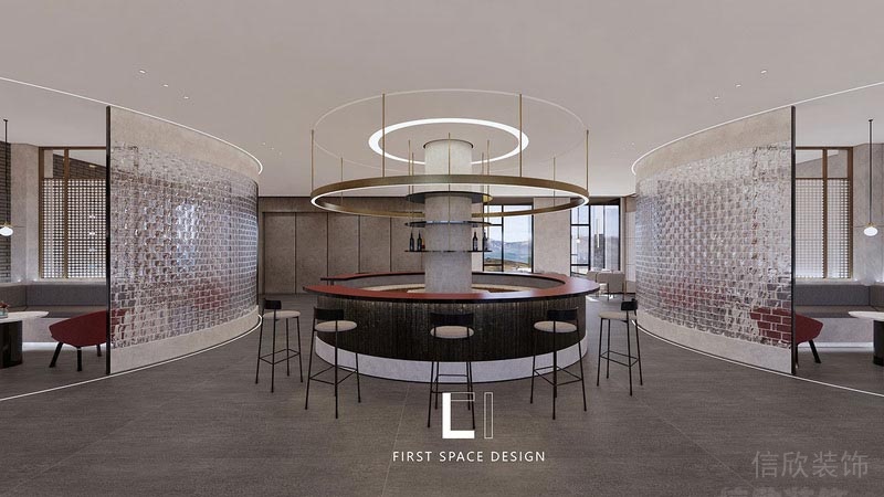 福田餐廳裝修私房菜設(shè)計(jì)效果圖吧臺
