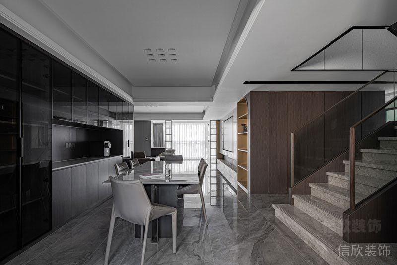 石英石桌面瓷磚大理石過(guò)道階梯效果圖就餐區(qū)設(shè)計(jì)