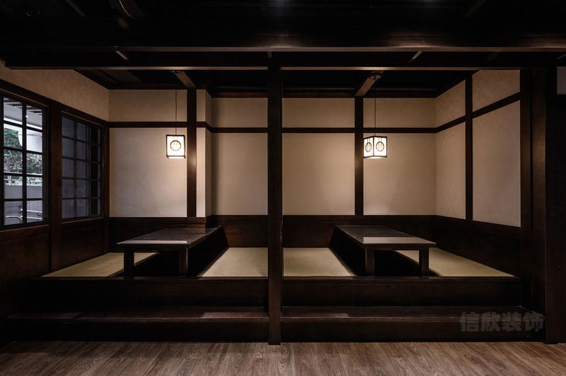 深圳南山日式風格餐廳裝修卡座 深圳南山日式風格餐廳裝修卡座