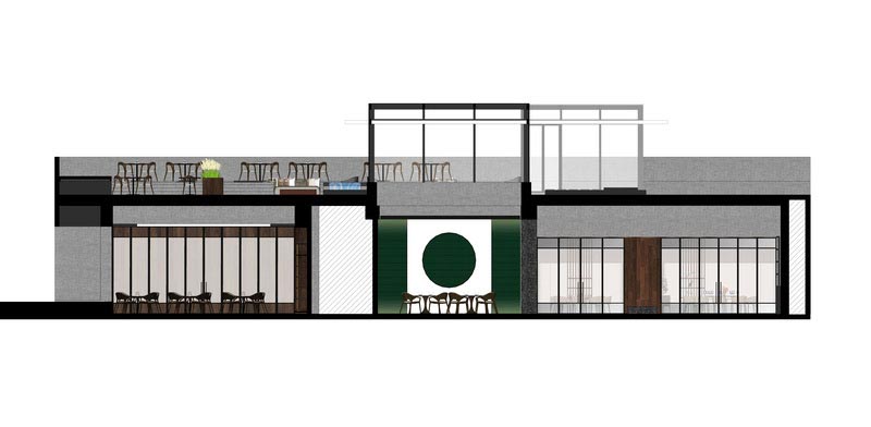 深圳龍華工業風餐廳裝修設計效果圖彩色立面圖 深圳龍華工業風餐廳裝修設計效果圖彩色立面圖