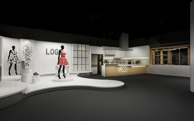 網(wǎng)絡(luò)服裝直播間裝修模特展示