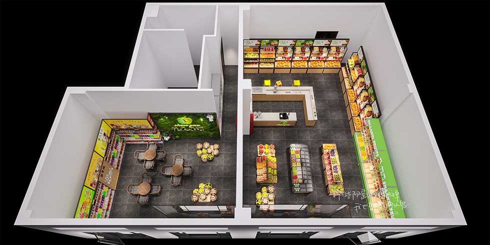 深圳寶安水果店平面圖裝修設計 深圳寶安水果店平面圖裝修設計