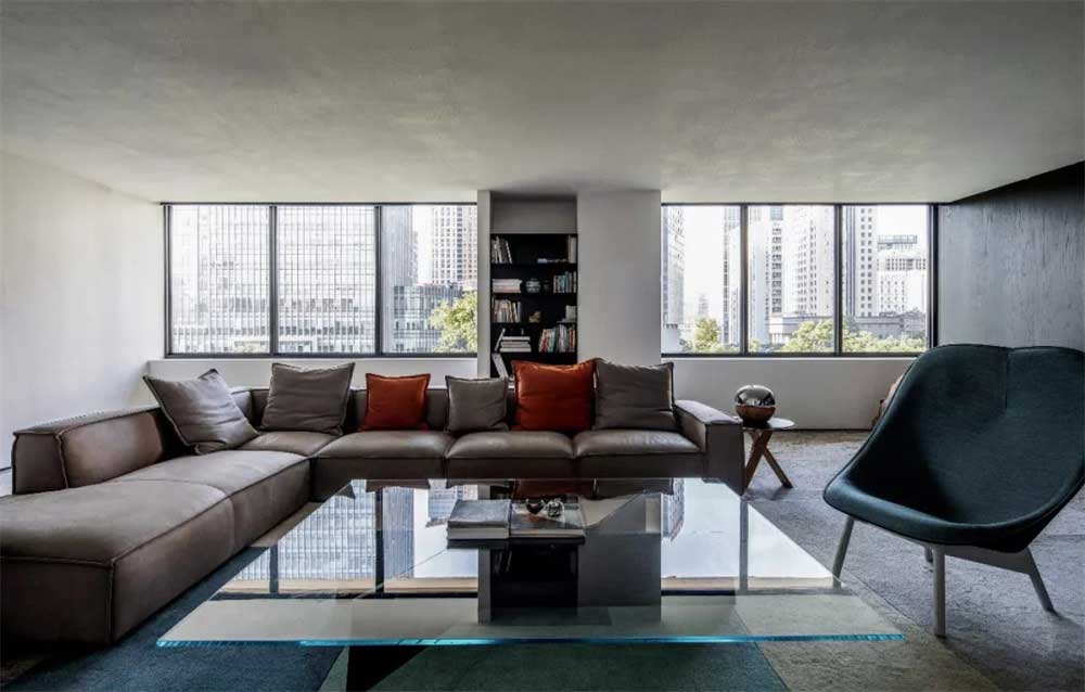 深圳市龍華1200平新中式風辦公室裝修接待區