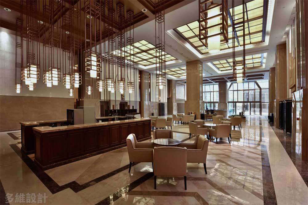 深圳寶安1000平方輕奢風(fēng)格公司大堂裝修水吧區(qū)