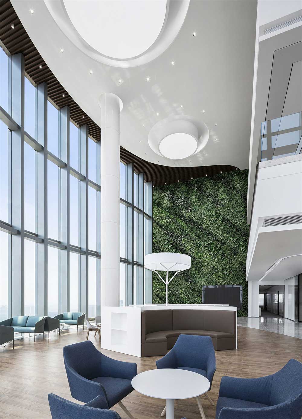 深圳市南山區(qū)科技園現(xiàn)代簡(jiǎn)約辦公室大廳設(shè)計(jì)