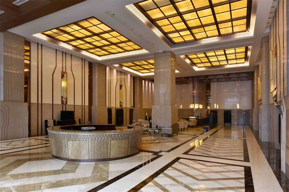 深圳寶安1000平方輕奢風(fēng)格公司大堂裝修休閑等候廳