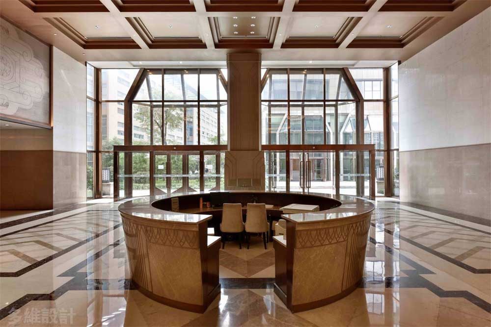 深圳寶安1000平方輕奢風(fēng)格公司大堂裝修地面鋪設(shè)