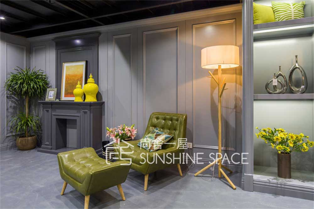 深圳南山簡歐風(fēng)格家具展廳裝修設(shè)計案例休閑家具陳列區(qū)