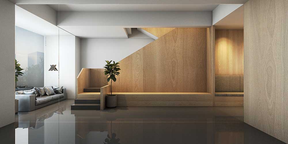 深圳龍崗800平原木風美諾辦公空間入戶