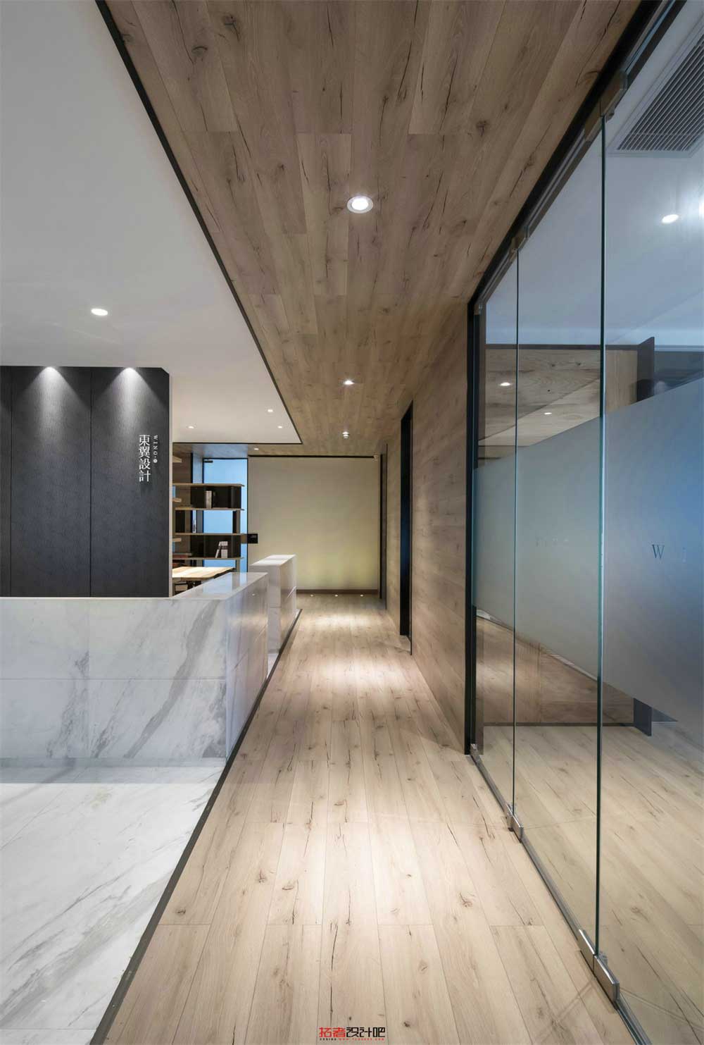 深圳南山智慧廣場新中式風格辦公室裝修設計案例過道 深圳南山智慧廣場新中式風格辦公室裝修設計案例過道