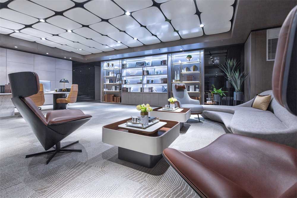 深圳市福田區車公廟現代輕奢辦公室設計裝修沙發區 深圳市福田區車公廟現代輕奢辦公室設計裝修沙發區