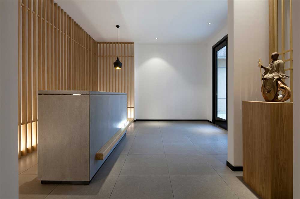 深圳羅湖鴻昌廣場新中式風(fēng)格辦公室裝修設(shè)計案例前廳色彩構(gòu)成 深圳羅湖鴻昌廣場新中式風(fēng)格辦公室裝修設(shè)計案例前廳色彩構(gòu)成