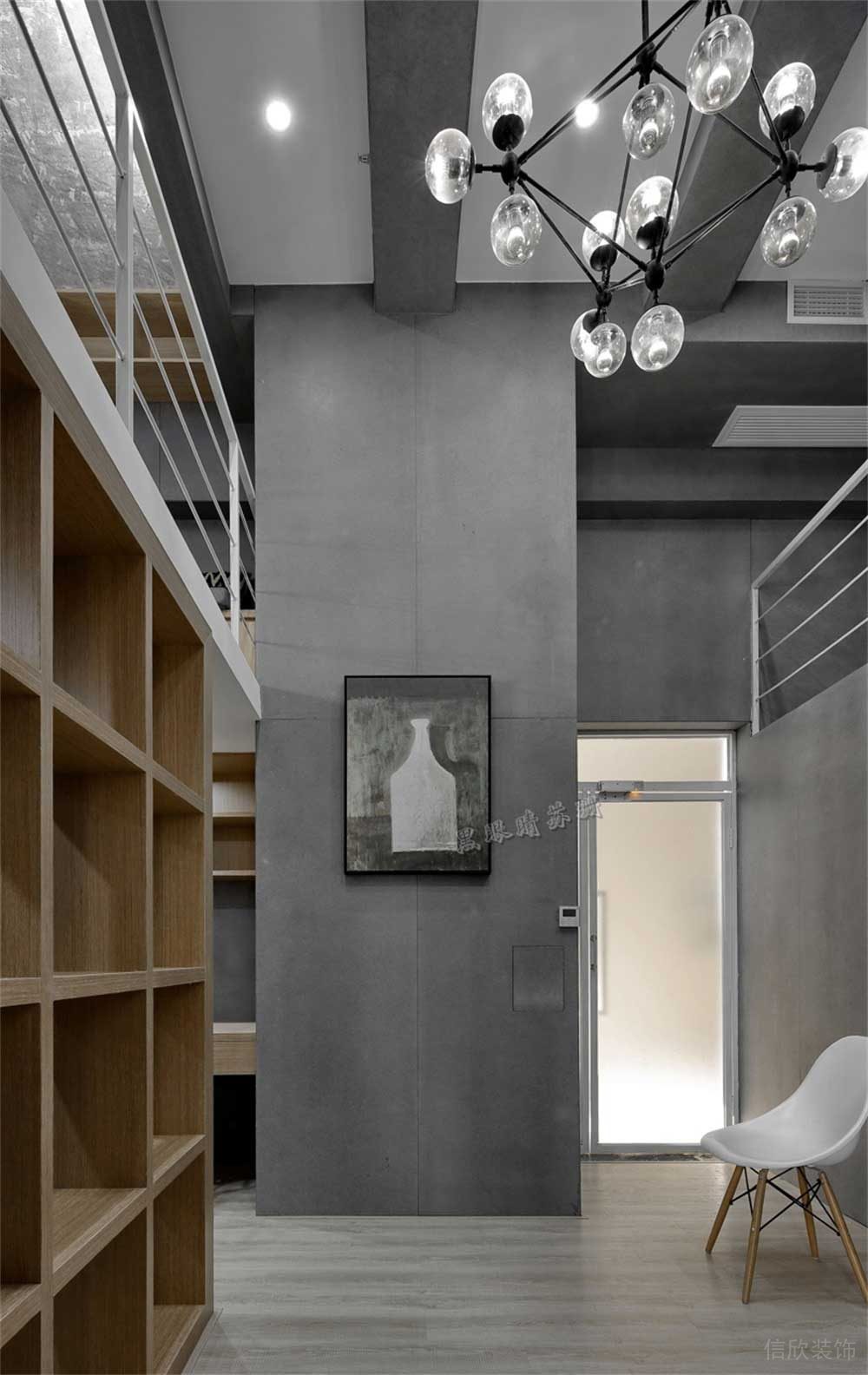 天花吊頂木質墻柜收納墻柱創(chuàng)意藝術繪畫設計辦公室樓層設計圖