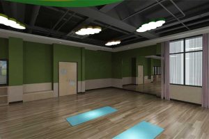 深圳福田區(qū)舞蹈中心裝修設計綠色墻面