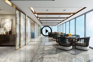 玻璃門(mén)隔斷瓷磚地面布藝沙發(fā)方形天花吊頂裝修設(shè)計(jì)