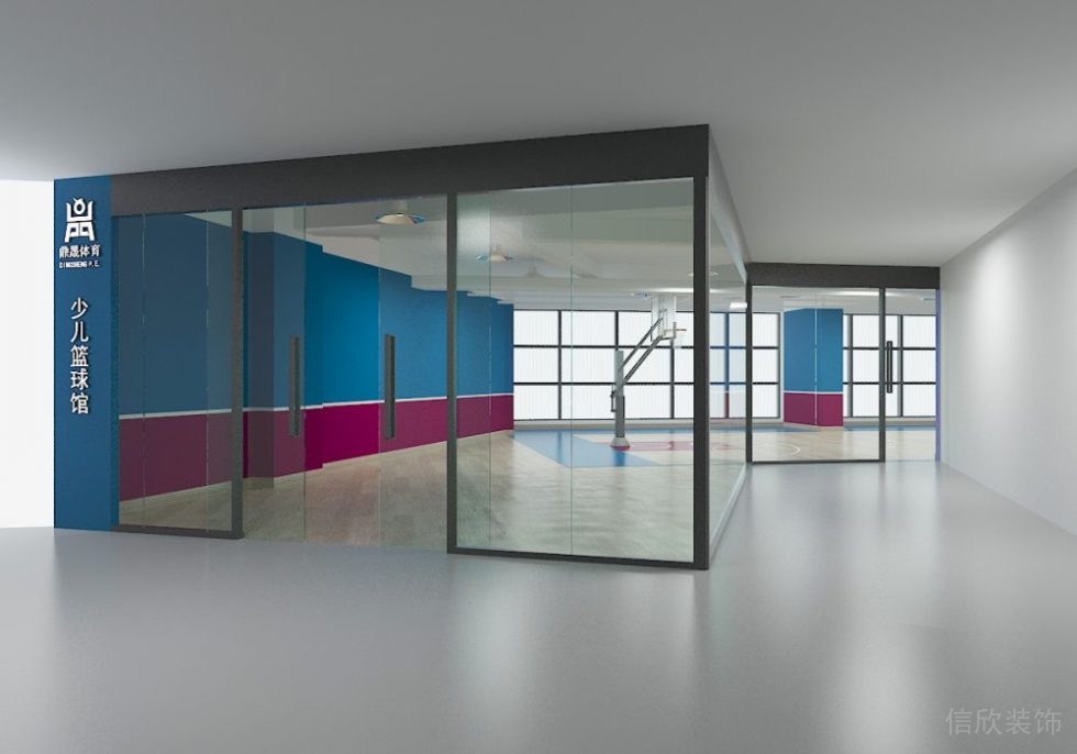 深圳羅湖少兒籃球館裝修案例外觀門(mén)面效果圖