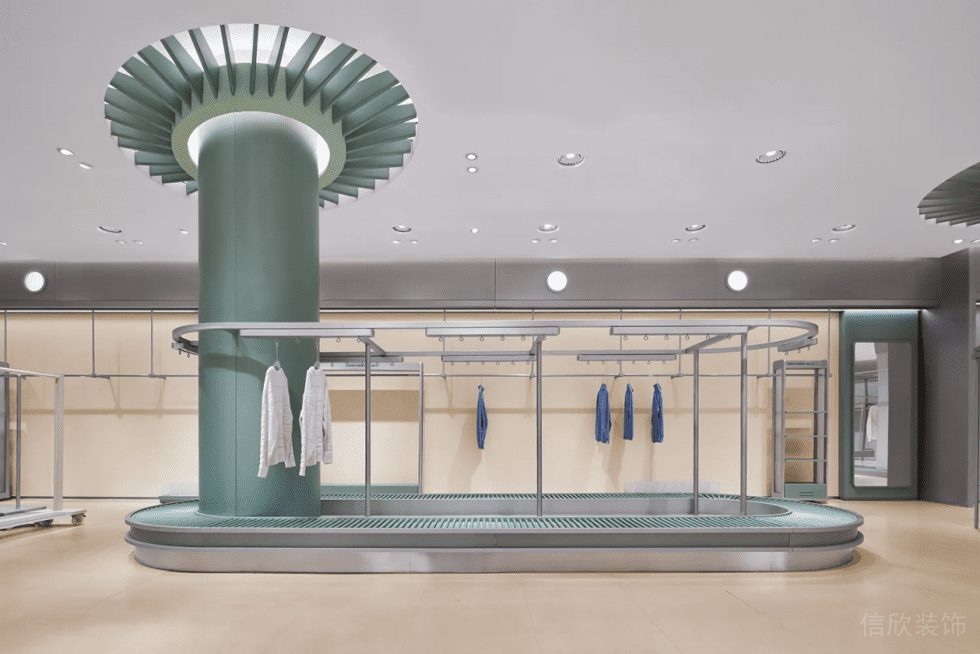 深圳市羅湖區布心現代風服裝店裝修設計效果圖深圳市羅湖區布心現代風服裝店裝修設計圓形中島展架