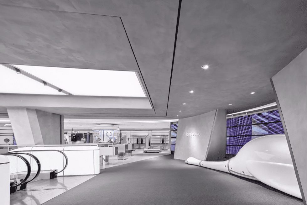 深圳市羅湖區布心現代風服裝店裝修設計淺色水泥頂面