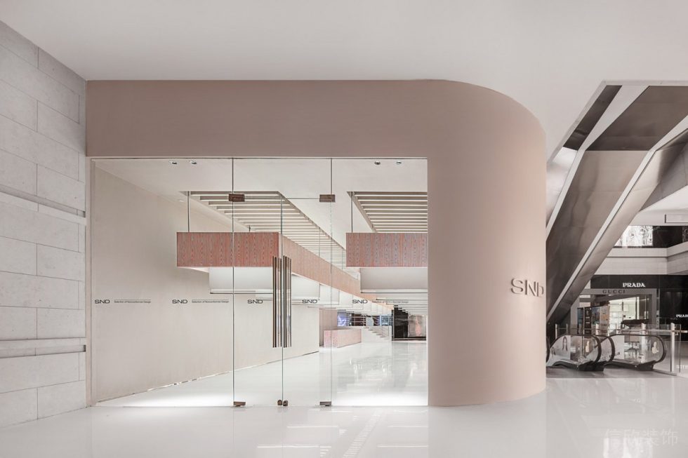 深圳市福田區八卦嶺現代風服裝店粉色系概念店裝修效果圖外立面