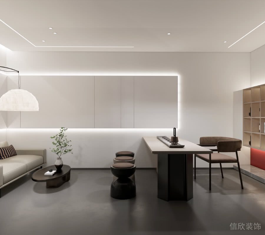 中式風(fēng)簡約茶水間內(nèi)嵌木柜燈飾設(shè)計領(lǐng)導(dǎo)辦公室裝修