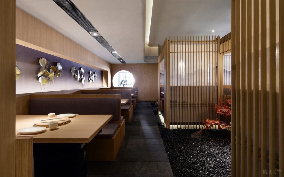 深圳福田天健時(shí)尚新天地和風(fēng)日式料理餐廳裝修案例暖灰色硅藻泥背景墻 深圳福田天健時(shí)尚新天地和風(fēng)日式料理餐廳裝修案例暖灰色硅藻泥背景墻