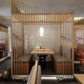 深圳福田天健時尚新天地和風(fēng)日式料理餐廳裝修案例卡座效果圖