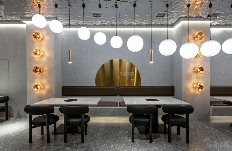 深圳福田天健時尚新天地輕奢風格火鍋店裝修案例卡座 深圳福田天健時尚新天地輕奢風格火鍋店裝修案例卡座