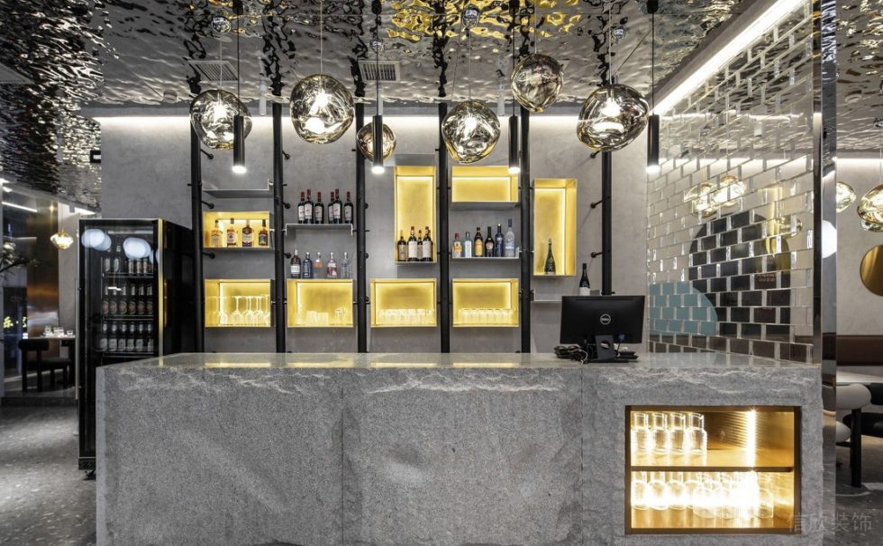 深圳福田天健時尚新天地輕奢風格火鍋店裝修案例前臺 深圳福田天健時尚新天地輕奢風格火鍋店裝修案例前臺